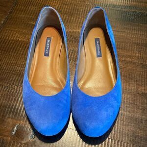 Margaux Blue Suede Flats